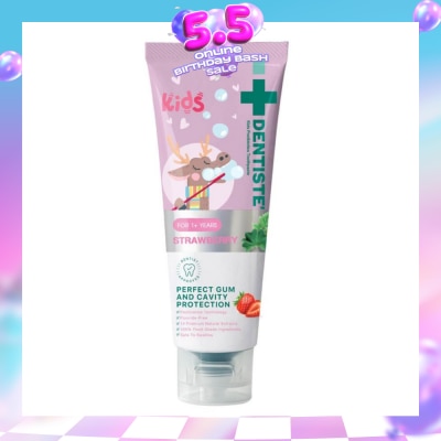 DENTISTE - Kids Postbiotics Toothpaste Strawberry Flavor For 1yr old Above (For Perfect Gum & Cavity Protection) 60g
