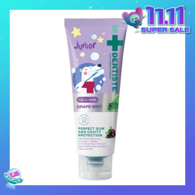 DENTISTE Kids Postbiotics Toothpaste Grape Mint Flavor For 6yrs old Above (For Perfect Gum & Cavity Protection) 60g
