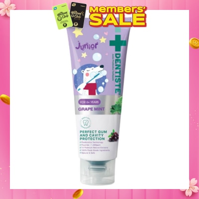 DENTISTE Kids Postbiotics Toothpaste Grape Mint Flavor For 6yrs old Above (For Perfect Gum & Cavity Protection) 60g