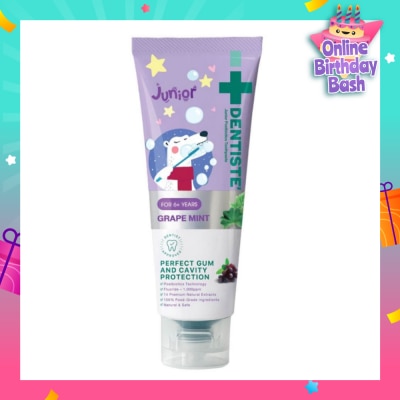 DENTISTE Kids Postbiotics Toothpaste Grape Mint Flavor For 6yrs old Above (For Perfect Gum & Cavity Protection) 60g