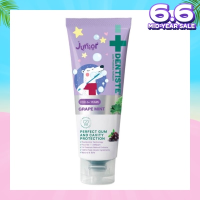 DENTISTE Kids Postbiotics Toothpaste Grape Mint Flavor For 6yrs old Above (For Perfect Gum & Cavity Protection) 60g