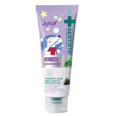 DENTISTE Kids Postbiotics Toothpaste Grape Mint Flavor For 6yrs old Above (For Perfect Gum & Cavity Protection) 60g