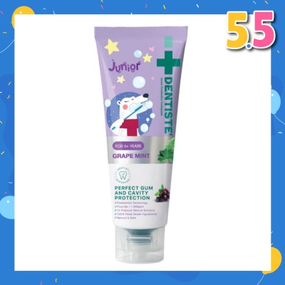 DENTISTE Kids Postbiotics Toothpaste Grape Mint Flavor For 6yrs old Above (For Perfect Gum & Cavity Protection) 60g