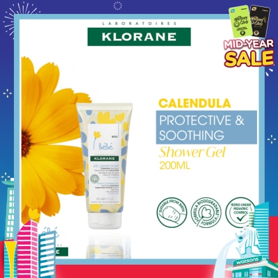 KLORANE Bebe Gentle Cleansing Calendula Gel (Suitable For Baby From Birth, Tear-Free, For Hair & Body) 200ml