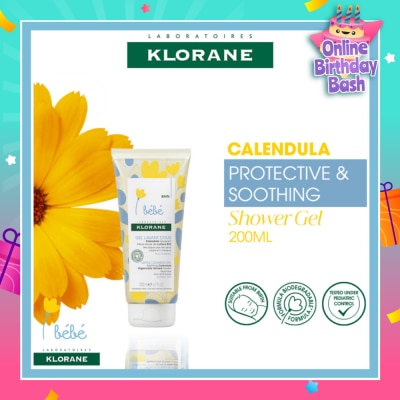 KLORANE Bebe Gentle Cleansing Calendula Gel (Suitable For Baby From Birth, Tear-Free, For Hair & Body) 200ml