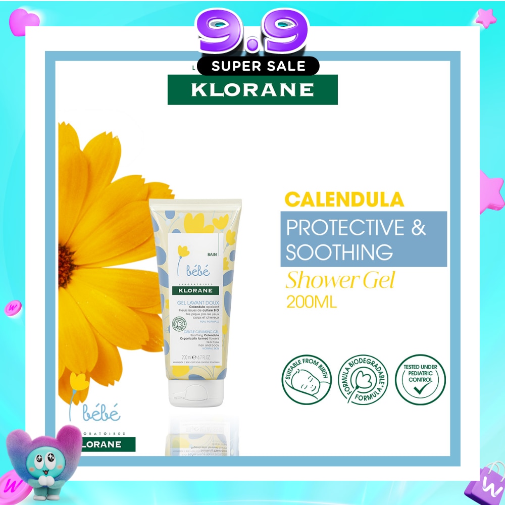 Bebe Gentle Cleansing Calendula Gel (Suitable For Baby From Birth, Tear-Free, For Hair & Body) 200ml image