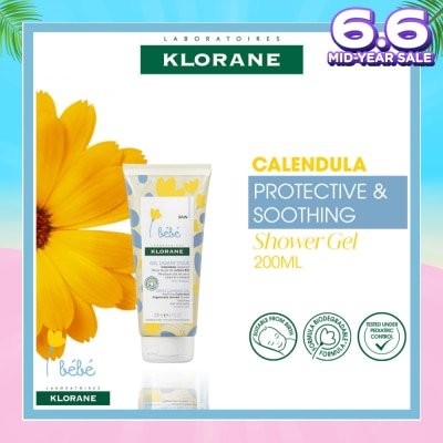 KLORANE Bebe Gentle Cleansing Calendula Gel (Suitable For Baby From Birth, Tear-Free, For Hair & Body) 200ml