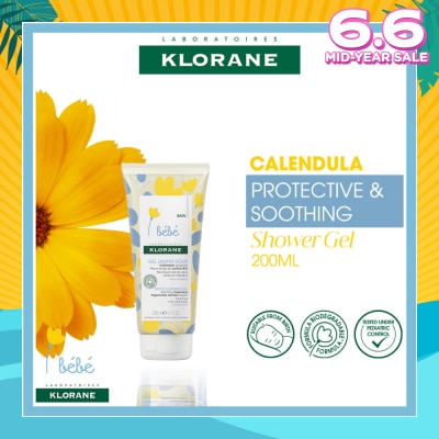 KLORANE Bebe Gentle Cleansing Calendula Gel (Suitable For Baby From Birth, Tear-Free, For Hair & Body) 200ml