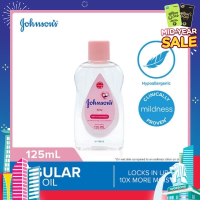 JOHNSON'S Baby Baby Regular Moisturizing Baby Oil Locks In Moisture 125ml