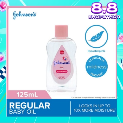 JOHNSON'S Baby Baby Regular Moisturizing Baby Oil Locks In Moisture 125ml