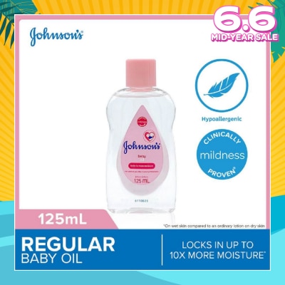 JOHNSON'S Baby Baby Regular Moisturizing Baby Oil Locks In Moisture 125ml