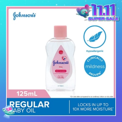 JOHNSON'S Baby Baby Regular Moisturizing Baby Oil Locks In Moisture 125ml