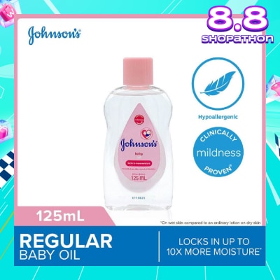 JOHNSON'S Baby Baby Regular Moisturizing Baby Oil Locks In Moisture 125ml