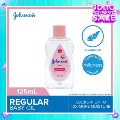 JOHNSON'S Baby Baby Regular Moisturizing Baby Oil Locks In Moisture 125ml