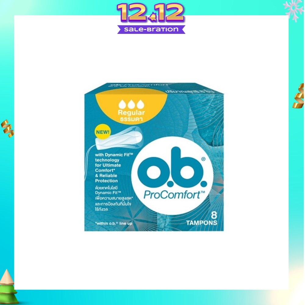 Procomfort Regular Tampons Silktouch With Dynamicfit Technology (For Average Flow Days + Environmental-Friendly + No Additional Applicator) 8s