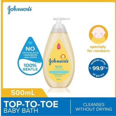 JOHNSON'S BABY Baby Top-To-Toe Hair & Body Baby Bath Cleanses Without Drying 500ml