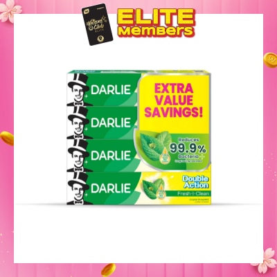 DARLIE Double Action Toothpaste Fresh + Clean Packset (Effectively Reduces Oral Bacteria) 175g X 4s