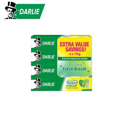 DARLIE Double Action Toothpaste Fresh + Clean Packset (Effectively Reduces Oral Bacteria) 175g X 4s