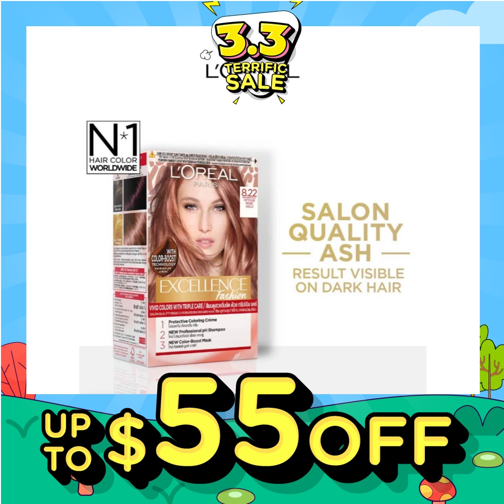 L'OREAL PARIS EXCELLENCE Fashion Hair Colour #8.22 Intense Rose Gold 172ml