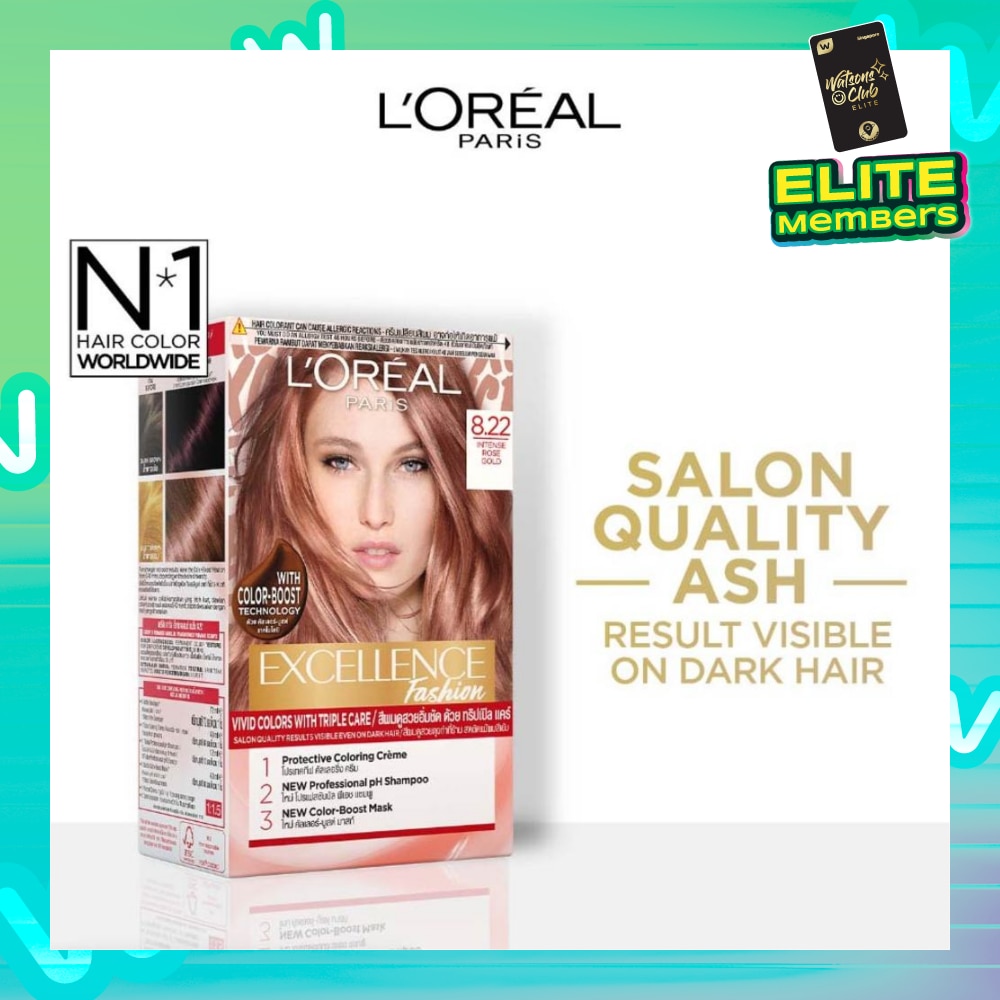 L'OREAL PARIS EXCELLENCE Fashion Hair Colour #8.22 Intense Rose Gold 172ml