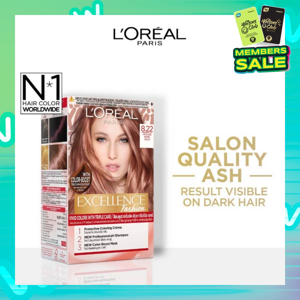 L'OREAL PARIS EXCELLENCE Fashion Hair Colour #8.22 Intense Rose Gold 172ml