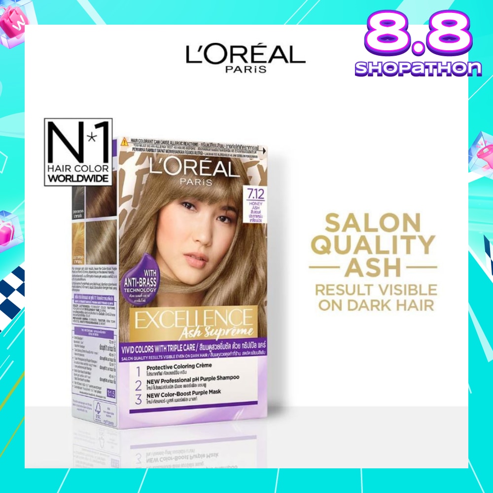 L'OREAL PARIS EXCELLENCE Fashion Hair Colour #7.12 Honey Ash 172ml
