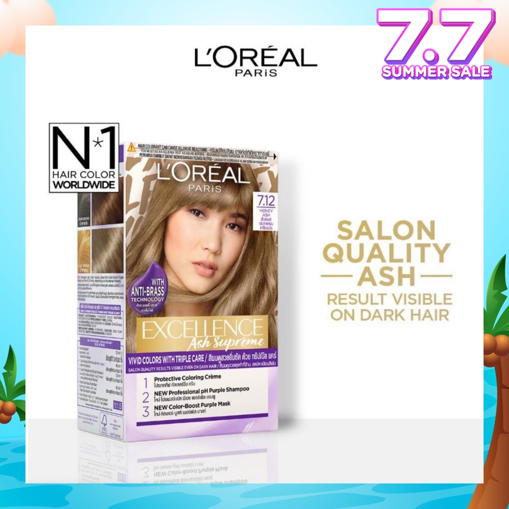 L'OREAL PARIS EXCELLENCE Fashion Hair Colour #7.12 Honey Ash 172ml