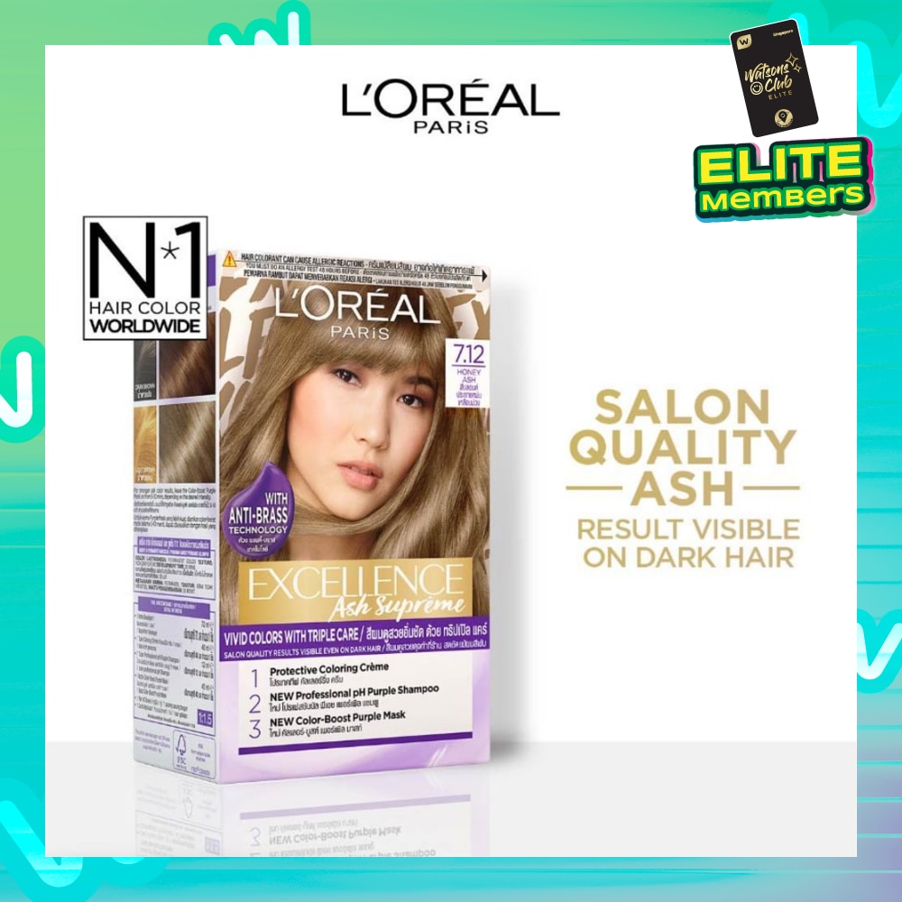 L'OREAL PARIS EXCELLENCE Fashion Hair Colour #7.12 Honey Ash 172ml