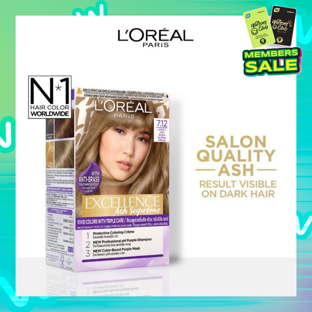 L'OREAL PARIS EXCELLENCE Fashion Hair Colour #7.12 Honey Ash 172ml