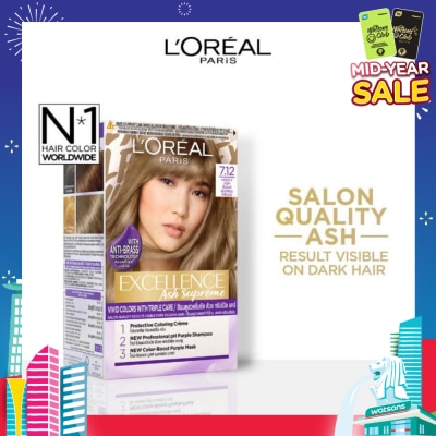 L'OREAL PARIS EXCELLENCE Fashion Hair Colour #7.12 Honey Ash 172ml