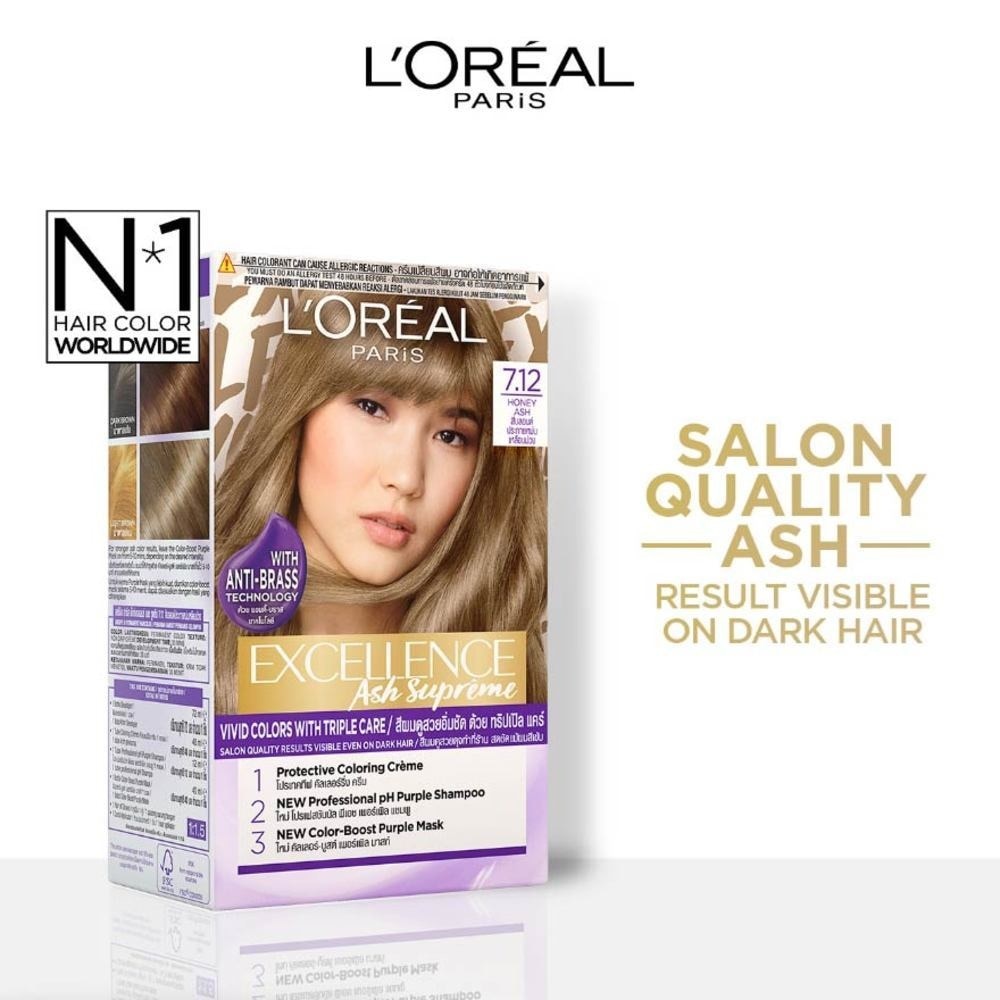 L'OREAL PARIS EXCELLENCE Fashion Hair Colour #7.12 Honey Ash 172ml