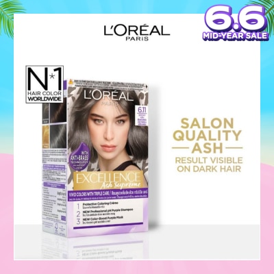 L'OREAL PARIS EXCELLENCE Fashion Hair Colour #6.11 Smoky Ash 172ml