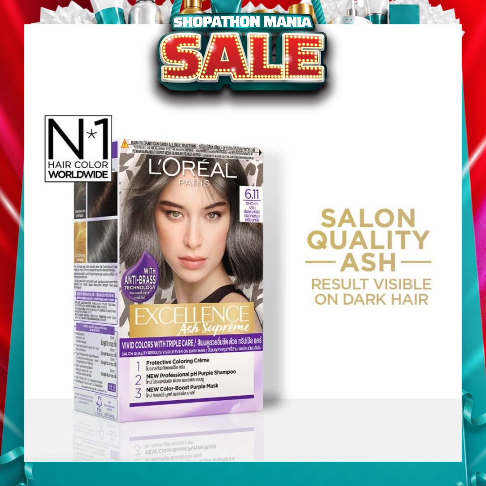 L'OREAL PARIS EXCELLENCE Fashion Hair Colour #6.11 Smoky Ash 172ml
