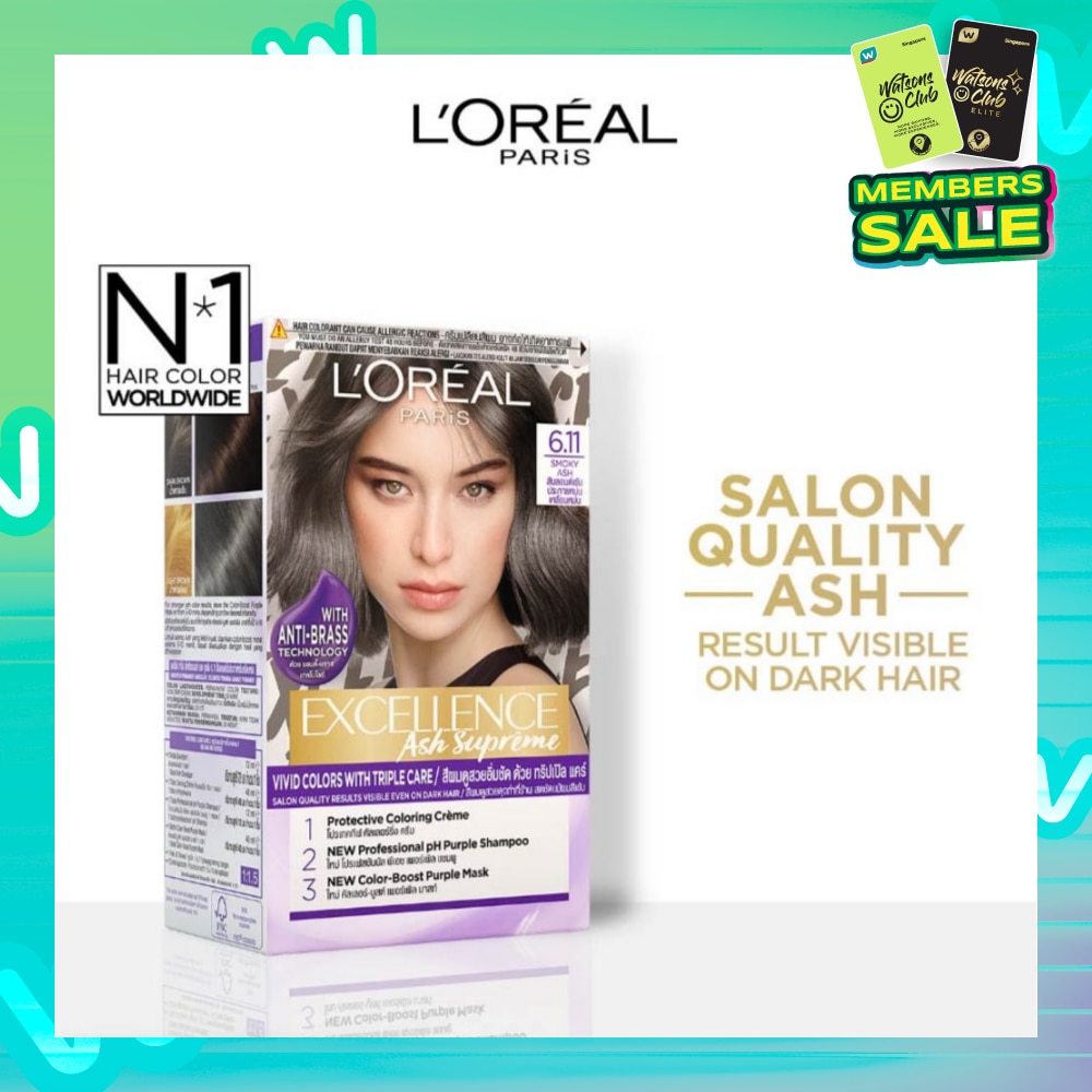 L'OREAL PARIS EXCELLENCE Fashion Hair Colour #6.11 Smoky Ash 172ml