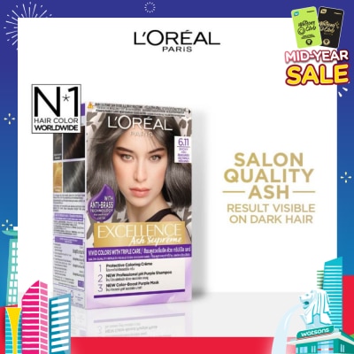 L'OREAL PARIS EXCELLENCE Fashion Hair Colour #6.11 Smoky Ash 172ml