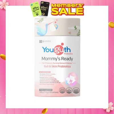 YOUGUTH PROBIOTICS Mommy's Ready Gut & Skin Probiotics Dietary Supplement Sachet 1.8g x 60s (Expiry: Nov`2026)