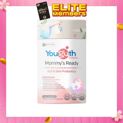 YOUGUTH PROBIOTICS Mommy's Ready Gut & Skin Probiotics Dietary Supplement Sachet 1.8g x 60s (Expiry: Nov`2026)