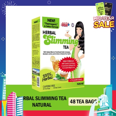 21ST CENTURY 100% Herbal Slimming Caffine Free Tea Natural Tea Bags (Increase Metabolic Activity) 2g x 24s