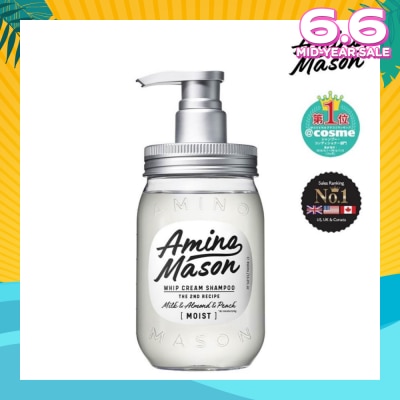 AMINO MASON Whip Cream Shampoo Moist (Suitable for Normal To Dry And Damaged Hair) 450ml