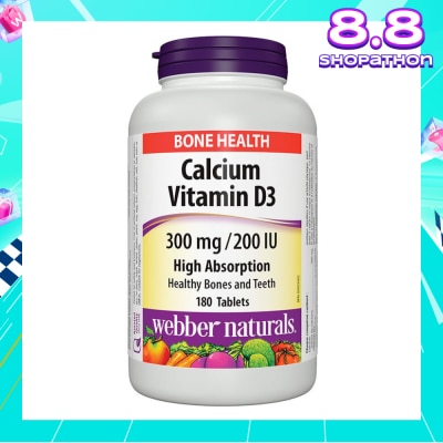 WEBBER NATURALS Calcium Citrate with Vitamin D3 180 Tablets
