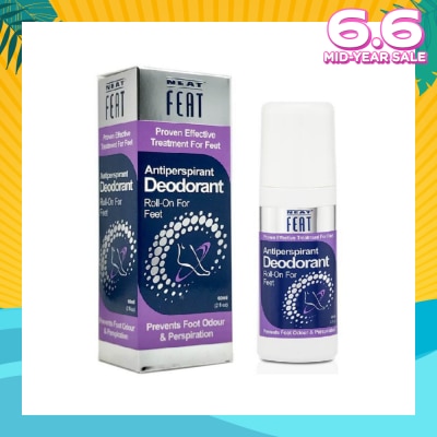NEAT FEAT Antiperspirant Deodorant Roll-On for Feet (Prevents Foot Odour & Perspiration) 60ml