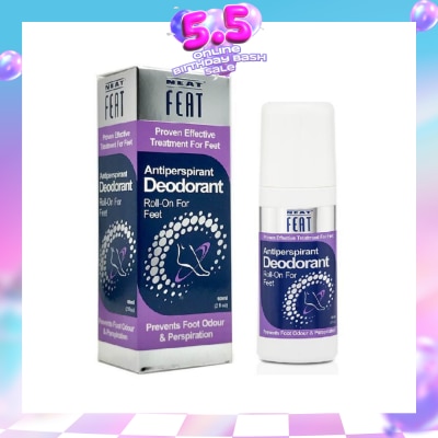 NEAT FEAT - Antiperspirant Deodorant Roll-On for Feet (Prevents Foot Odour & Perspiration) 60ml