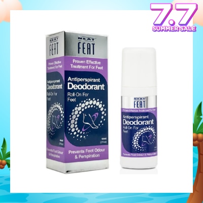 NEAT FEAT Antiperspirant Deodorant Roll-On for Feet (Prevents Foot Odour & Perspiration) 60ml