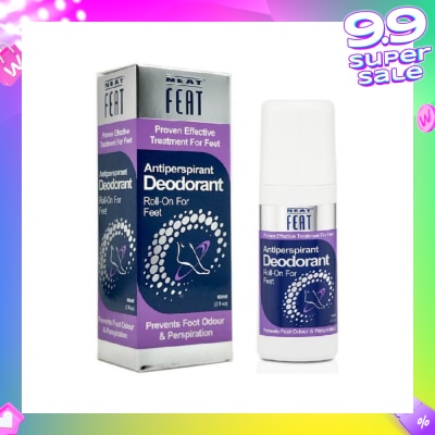 NEAT FEAT Antiperspirant Deodorant Roll-On for Feet (Prevents Foot Odour & Perspiration) 60ml