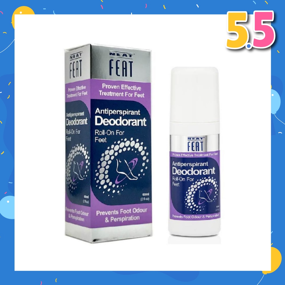 Antiperspirant Deodorant Roll-On for Feet (Prevents Foot Odour & Perspiration) 60ml
