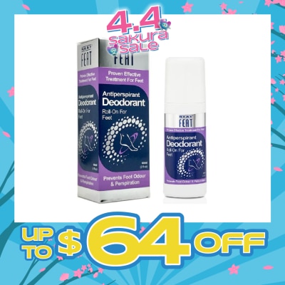 NEAT FEAT - Antiperspirant Deodorant Roll-On for Feet (Prevents Foot Odour & Perspiration) 60ml