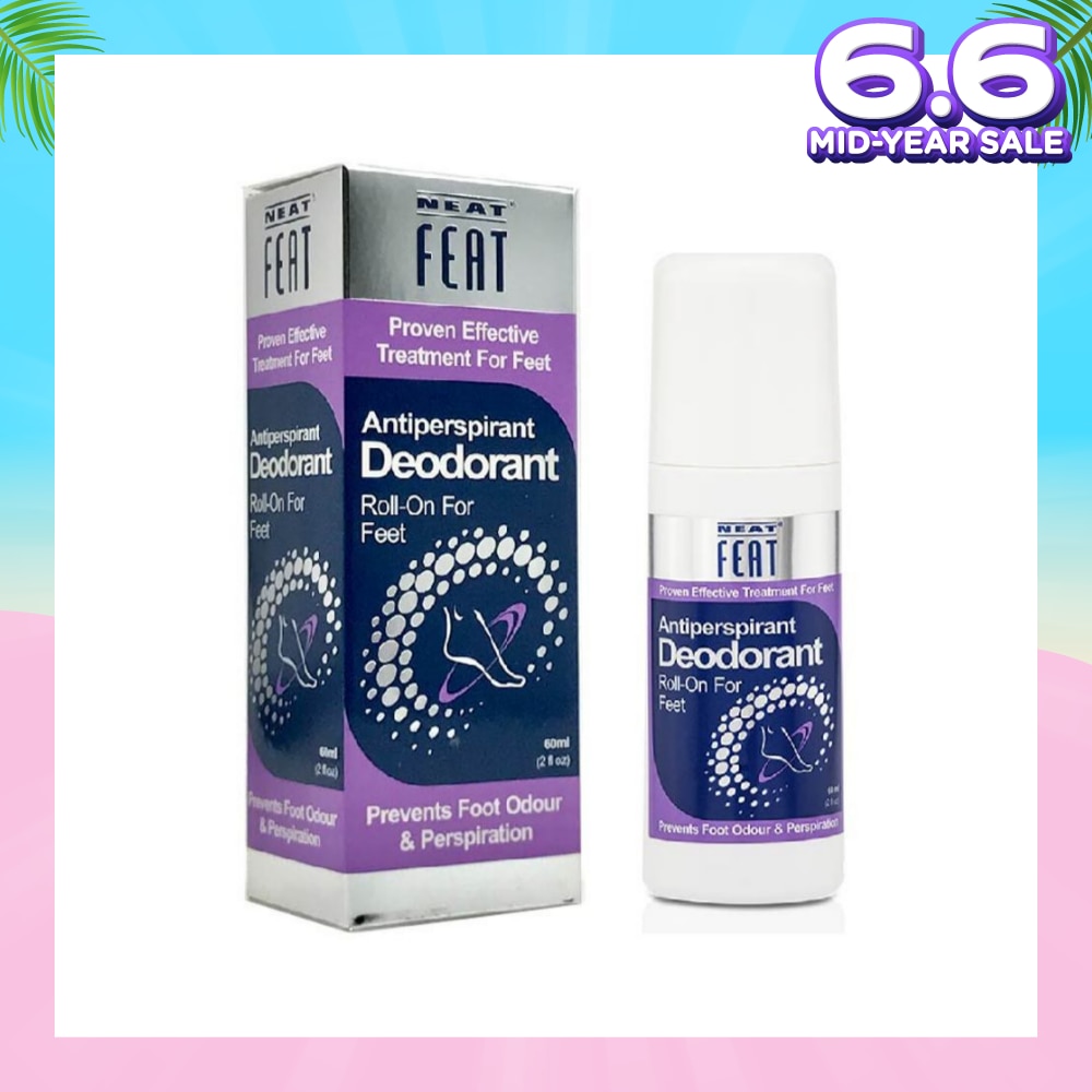 Antiperspirant Deodorant Roll-On for Feet (Prevents Foot Odour & Perspiration) 60ml