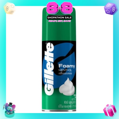 GILLETTE - Foamy Menthol Shave Foam 175g