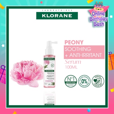 KLORANE Soothing + Anti-Irritant Peony Serum (For Sensitive Scalp Looking For Relief & Comfort) 100ml