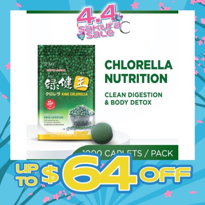 AFC - King Chlorella Dietary Supplement (Superfood for Detox, Digestion, Weight, Diet, Immune, Skin, Antioxidant, Gut, Stomach Health) 1000s